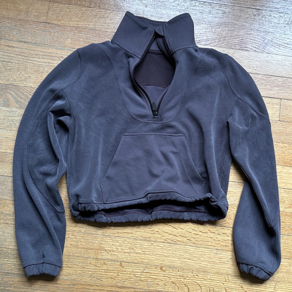Lululemon Cropped Quarter-Zip Pullover Sweatshirt